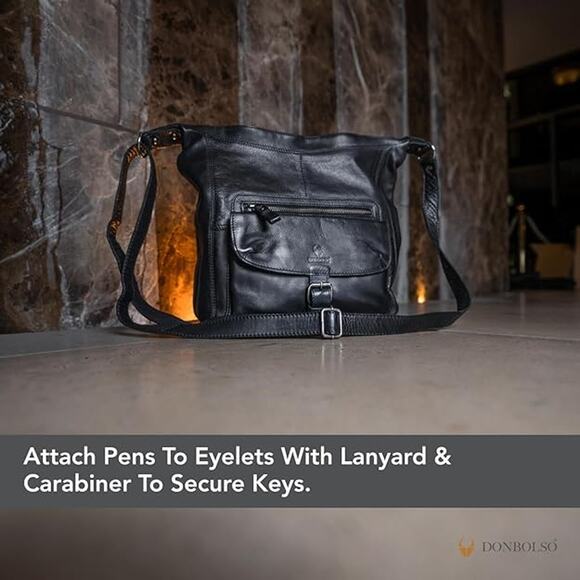 Genuine Leather Ladies Handbag Vintage Design Long Straps Shoulder Bag Black - Picture 5 of 7